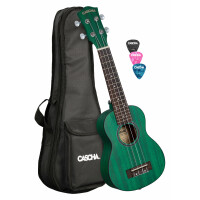 Cascha HH 2264L Premium Mahagoni Sopran Ukulele Set Aquamarin - L