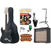 Set de guitarra eléctrica Rocktile Super Kit Black con muchos accesorios