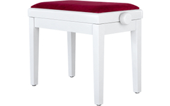 Classic Cantabile Banquette De Piano Modèle A Blanc Laqué Velours Rouge