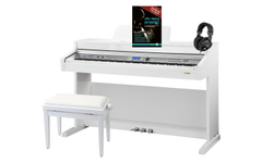 Classic Cantabile DP-A 410 WH E-Piano Weiß Hochglanz SET inkl. Bank, Kopfhörer und Schule