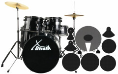 XDrum Rookie Batteria acustica completa - finitura nero lucido