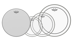 Remo 10" 12" 16" Pinstripe Clear Set PLUS 14" Ambassador Coated