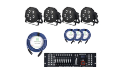Showlite FLP-5x8W Focos 4 x Set incl. Showlite Master Pro USB y Cable