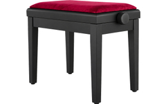 Classic Cantabile Banc De Piano Modèle A Noir Mat Velours Rouge