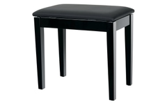 Tabouret De Piano Classic Cantabile - Velours Noir Réglable 49-59cm - Pieds Antidérapants