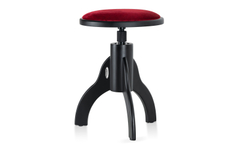 Classic Cantabile Pianohocker Velours Schwarz matt/Rot