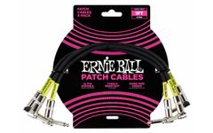 Ernie Ball 6075 Câble Patch 30 cm, Pack de 3 Noir