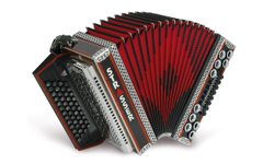 Strasser 4/III De Luxe E Accordéon Styrien, 4 Rangs, 3 Voix B-Es-As-Des, Avec X-Bass, Noir/Rouge