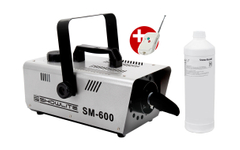 Set Completo Showlite SM-600 Macchina della Neve 600W incl. Telecomando + 1 L Liquido Neve