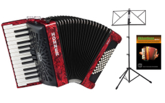 Hohner Bravo II 48 SilentKey Set Rojo