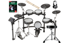 Set Completo de Batería Electrónica NUX DM-8 con Auriculares, Banqueta, Escuela y Baquetas