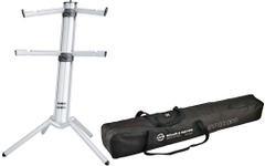 K&M 18860 Keyboardstandaard "Spider Pro" Zilver Set met Tas