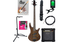 Ibanez GSR200B-WNF E-Bas Walnut Flat Starter Set