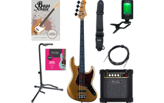 Jet Guitars JJB-300 GD R Basse Gold Starter Set