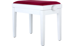 Classic Cantabile Pianobank Modell A Weiß matt Velours Rot