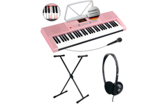McGrey LK-6120-MIC Keyboard Met Verlichte Toetsen En Microfoonset Incl. Standaard En Hoofdtelefoon Roze