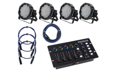 Showlite FLP-144 Scheinwerfer 4 x Set incl. DMX Controller & Kabel
