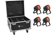 Eurolite Set 4x AKKU IP PAR 7 QCL CRMX MK2 + Case met laadfunctie