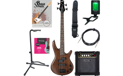Ibanez GSRM20B-WNF E-Bass Walnut Flat Starter Set