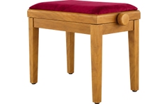 Classic Cantabile Banc De Piano Modèle A Chêne Mat Velours Rouge
