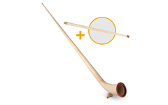Lechgold Alphorn Natur F 360 cm 3-delig Set incl. Fis-Handbuis