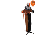 Europalms Halloween animierte Clown Figur mit Luftballon 166cm
