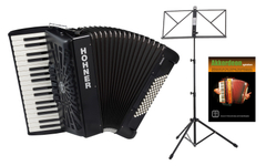Hohner Bravo III 72 SilentKey Nero Starter Set