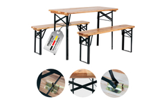 Stagecaptain Hirschgarten Set Tavolo Da Birreria Per Balcone 117 cm Naturale