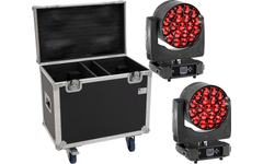 Eurolite Set 2x LED TMH-H380 Beam/Wash/Flowereffekt + Flightcase mit Rollen