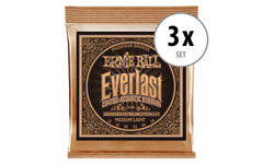 Ernie Ball 2546 Everlast Coated Phosphor Bronze Medium Light 3x Set