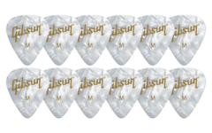 Gibson White Pearl Picks Medium Confezione Da 12