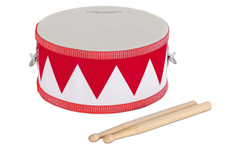 Classic Cantabile Tamburo per bambini 8" bianco-rosso