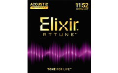 Elixir Attune Phosphor Bronze Acoustic Guitar Strings Custom Light 11-52