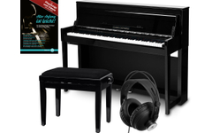 Classic Cantabile UP-1Plus SH Upright E-Piano Zwart Hoogglans Set