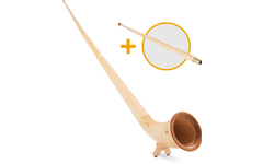 Lechgold Alphorn Zirbe F 360 cm 3-delig Set incl. Fis-Handrohr