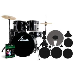 XDrum Rookie 22" Fusion Schlagzeug Black plus Dämpferset
