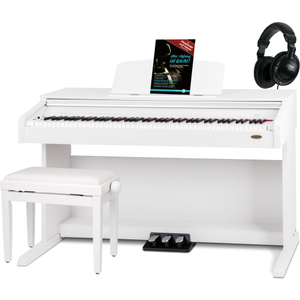 Classic Cantabile DP-210 WM E-Piano Wit Mat Set incl. Bank, Koptelefoon en School