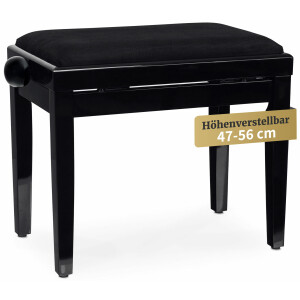 Classic Cantabile Piano Bench Black High Gloss