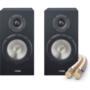 Canton GLE 30 Bookshelf Speakers Pair Black + Cable Set