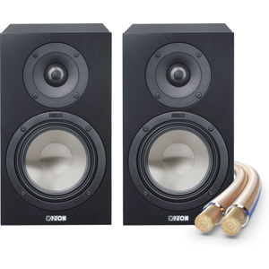 Canton GLE 20 Diffusori da Scaffale Coppia Nero + Set Cavi