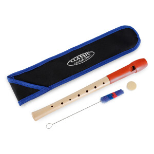 Classic Cantabile Pivella blokfluit rood, duitse vingerzetting