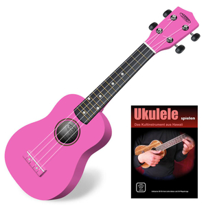 Classic Cantabile US-100 PK Ukulélé Soprano Rose Set incl. Cahier d’Apprentissage