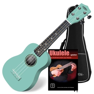 Classic Cantabile US-100 TQ Ukulele Soprano Turchese Set incl. Borsa + Quaderno Didattico
