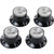 Gibson Boutons Top Hat Noir Avec Insert Argenté 4 Pièces thumbnail 1