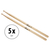 5 Paar XDrum Drumsticks 5B Wood Tip thumbnail 1