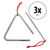 Classic Cantabile Triangel met Slagstok 10 cm 3x Set thumbnail 1