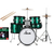 XDrum Junior Pro Kinder Drumstel Emerald Green Sparkle incl. School thumbnail 1