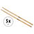5 Paires de Baguettes de Batterie XDrum 5A Wood Tip thumbnail 1