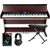 FunKey DP-88 II Digitalpiano bruin set met keyboardbank, koptelefoon en pianoles thumbnail 1