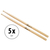 5 Paar XDrum Drumsticks SD1, Hickory, Wood Tip thumbnail 1